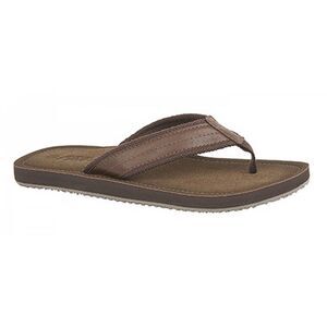 PDQ Mens Toe Post Mule Flip Flops / Brown